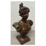 O - Vintage Art Nouveau Bronze Bust
