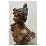 O - Vintage Art Nouveau Bronze Bust
