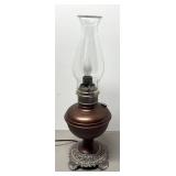 O - Vintage Oil Lamp with Bronze Tone Base