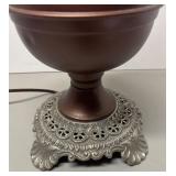 O - Vintage Oil Lamp with Bronze Tone Base