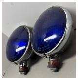 LLR - Two Vintage Unity Mfg. Co Spotlights  - Cobalt Blue Lenses Model: S-3