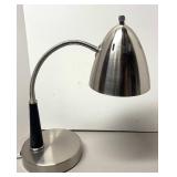 RR - Adjustable Height Desk Lamp - Brushed Metal, Flexible Gooseneck