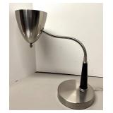 RR - Adjustable Height Desk Lamp - Brushed Metal, Flexible Gooseneck