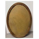 FR - Vintage Oval Convex Glass Frame Gold Tone with Floral Embellishments