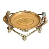 DR - Vintage Art Nouveau Centerpiece Bowl With Twin Female Figures On Ornate Stand