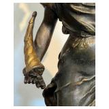 DR - Richesse Par Bessonnes - Antique French Cast Metal Angel Sculpture