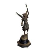 DR - Richesse Par Bessonnes - Antique French Cast Metal Angel Sculpture