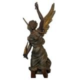 DR - Richesse Par Bessonnes - Antique French Cast Metal Angel Sculpture