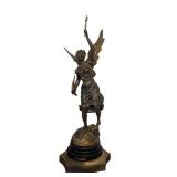 DR - Richesse Par Bessonnes - Antique French Cast Metal Angel Sculpture