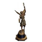 DR - Richesse Par Bessonnes - Antique French Cast Metal Angel Sculpture