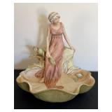 DR - Royal Dux Bohemia Spill Vase with Maiden - Art Nouveau Porcelain