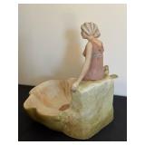 DR - Royal Dux Bohemia Spill Vase with Maiden - Art Nouveau Porcelain