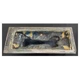 DR - Henry 1940-41 Lion Sculpture - Vintage Cast Metal Desk Statue on Base