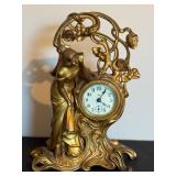 DR - Antique Ansonia Clock Co. Figural Clock - Art Nouveau