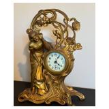 DR - Antique Ansonia Clock Co. Figural Clock - Art Nouveau