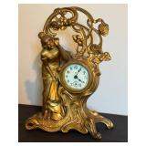 DR - Antique Ansonia Clock Co. Figural Clock - Art Nouveau