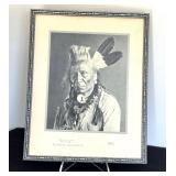 DR - Chief Weasel Tail Photo Print - Glacier National Park, Antique Framed Portrait