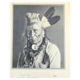 DR - Chief Weasel Tail Photo Print - Glacier National Park, Antique Framed Portrait