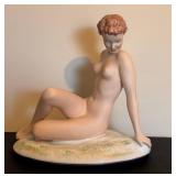 Vintage Royal Lux Porcelain Hand Painted Nude Figure - Czech Republic Art Deco