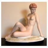 Vintage Royal Lux Porcelain Hand Painted Nude Figure - Czech Republic Art Deco