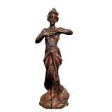 DR - Antique Emmanuel Villanis Art Nouveau Bronze Sculpture Nouveau Siècle