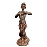 DR - Antique Emmanuel Villanis Art Nouveau Bronze Sculpture Nouveau Siècle