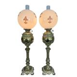 Pair of Antique Parlor Lamps