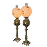 Pair of Antique Parlor Lamps