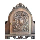 DR - Antique Spanish Revival Copper Lined Carved Walnut Humidor - 1920s