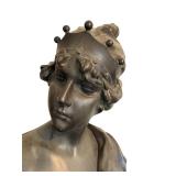 DR - Emmanuel Villanis Lucrèce Bust - Patinated Bronze Art Nouveau