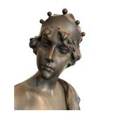 DR - Emmanuel Villanis Lucrèce Bust - Patinated Bronze Art Nouveau