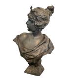 DR - Emmanuel Villanis Lucrèce Bust - Patinated Bronze Art Nouveau