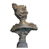 DR - Emmanuel Villanis Lucrèce Bust - Patinated Bronze Art Nouveau