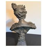 DR - Emmanuel Villanis Lucrèce Bust - Patinated Bronze Art Nouveau