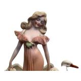 DR - Germa Antique 1890 Bisque Porcelain Planter with Swans