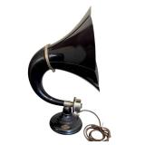 BR - Antique Burns Radio Speaker - Pyralin Horn, 1920s