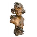 DR - Emmanuel Villanis Salambo Bust - Art Nouveau Bronze