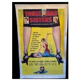 DR - Three Bad Sisters Vintage Movie Poster 1955 Linen Mounted #55/481