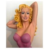 BR - Jantzen Vintage 3-Foot Countertop Pin-Up Mannequin - Pink Dress, Blonde Hair