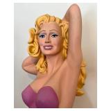 BR - Jantzen Vintage 3-Foot Countertop Pin-Up Mannequin - Pink Dress, Blonde Hair
