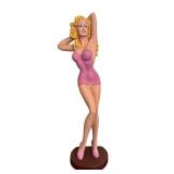 BR - Jantzen Vintage 3-Foot Countertop Pin-Up Mannequin - Pink Dress, Blonde Hair