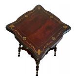 DR - Antique Parlor Table - Barley-Twist Legs, Inlaid Edge