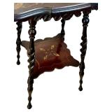 DR - Antique Parlor Table - Barley-Twist Legs, Inlaid Edge