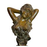DR - La Citana Bronze Bust - 7 in High Vintage Female Figure Sculpture with Patina