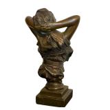 DR - La Citana Bronze Bust - 7 in High Vintage Female Figure Sculpture with Patina