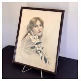 DR - Vintage Portrait Print - Framed