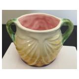 DR - Majolica Art Nouveau Face Cup, German, Double-Handled