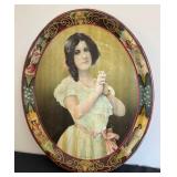 DR - Julia Marlowe Tin Lithograph Tray - Antique Advertising / Vintage Art Nouveau Julia Marlowe Tin Lithograph Tray