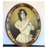 DR - Julia Marlowe Tin Lithograph Tray - Antique Advertising / Vintage Art Nouveau Julia Marlowe Tin Lithograph Tray