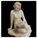 DR - Antique Karls Ens Porcelain Figurine Woman with Water Lily